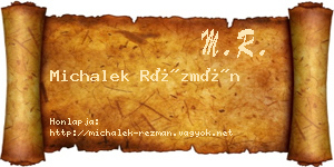 Michalek Rézmán névjegykártya